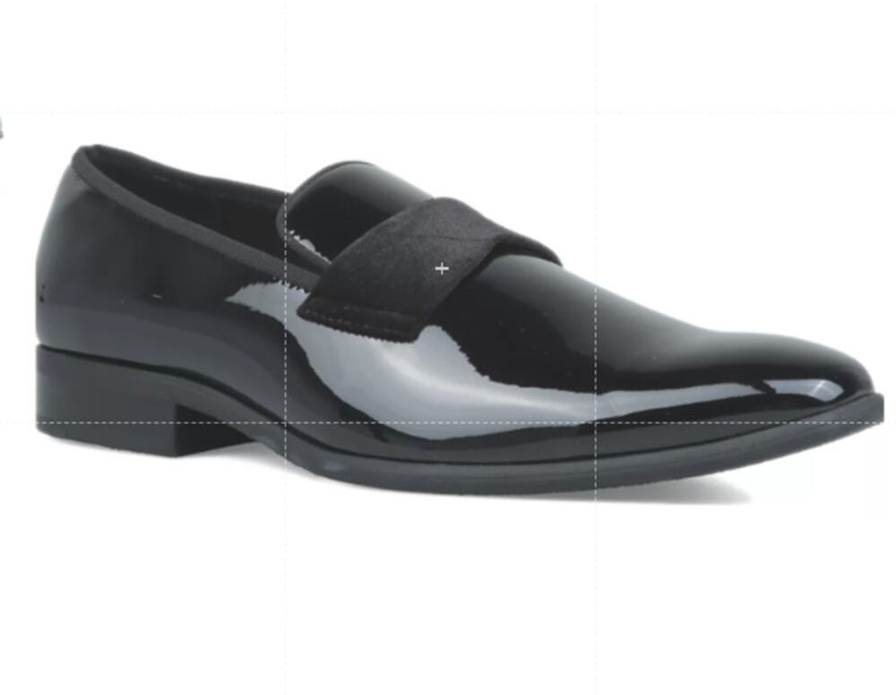 Alfani Shoes Mens Size 9.5 Black Patent WESTFIELDDP Slip On Dress Loafers Oxford